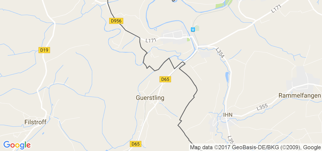 map de la ville de Guerstling