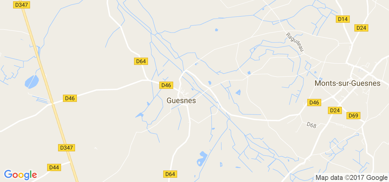 map de la ville de Guesnes