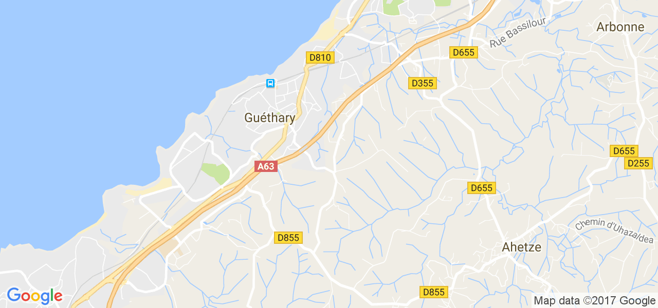 map de la ville de Guéthary