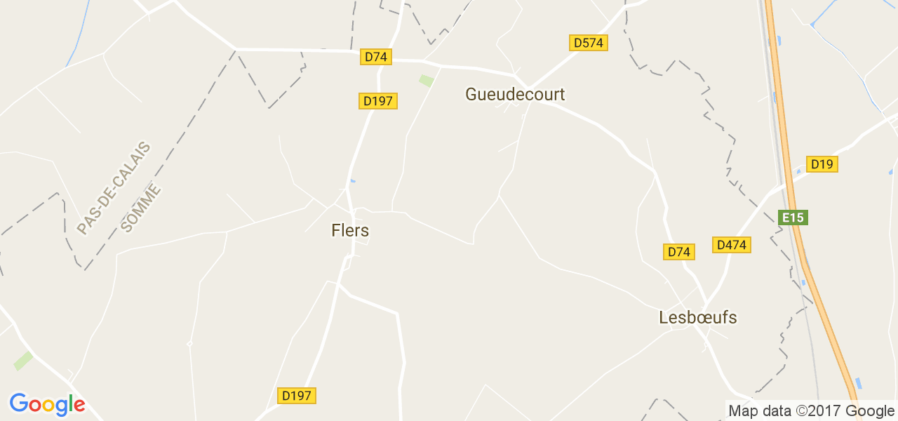 map de la ville de Gueudecourt