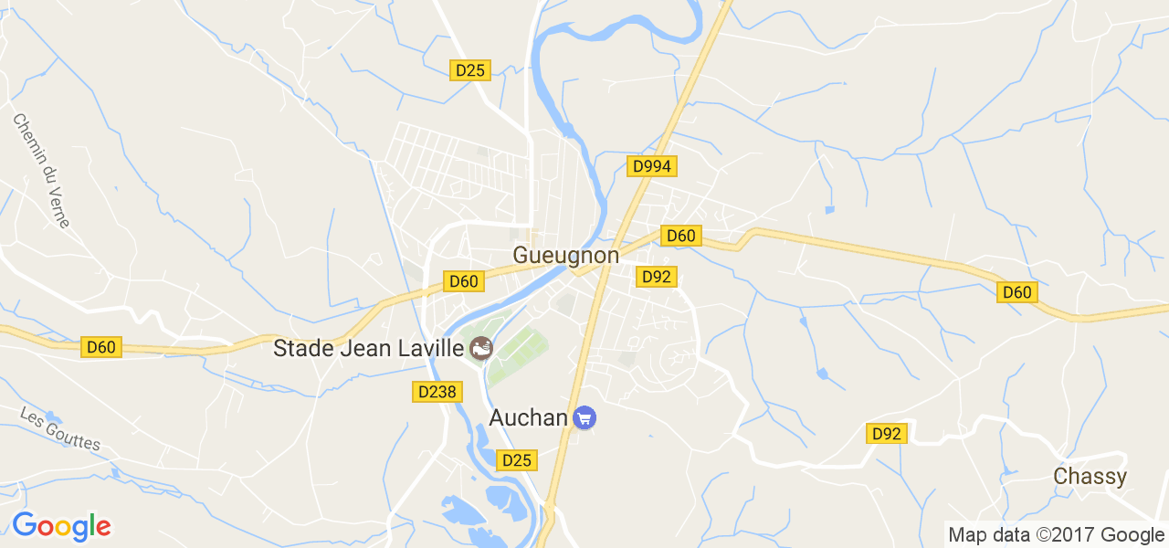 map de la ville de Gueugnon