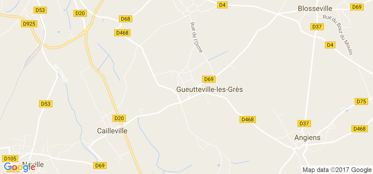 map de la ville de Gueutteville-les-Grès