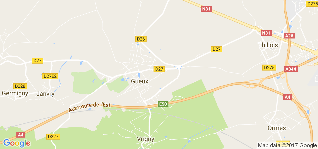 map de la ville de Gueux