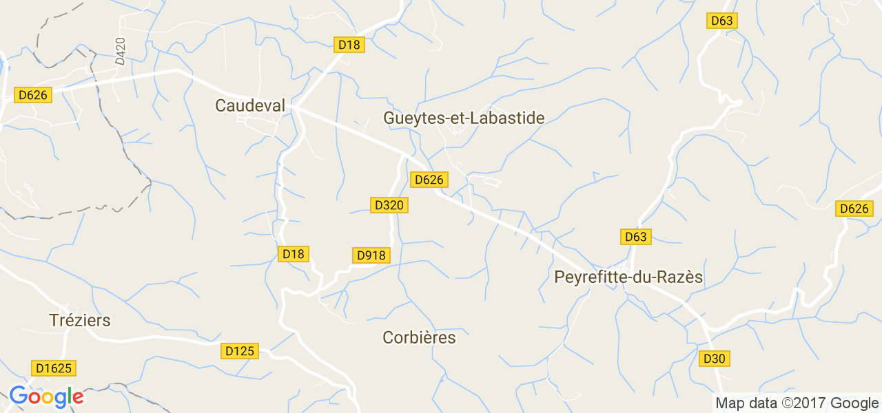 map de la ville de Gueytes-et-Labastide