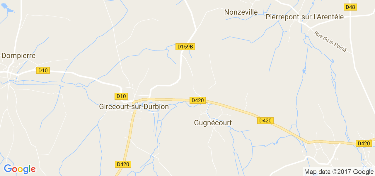 map de la ville de Gugnécourt