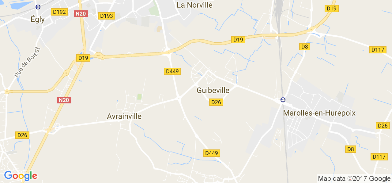 map de la ville de Guibeville