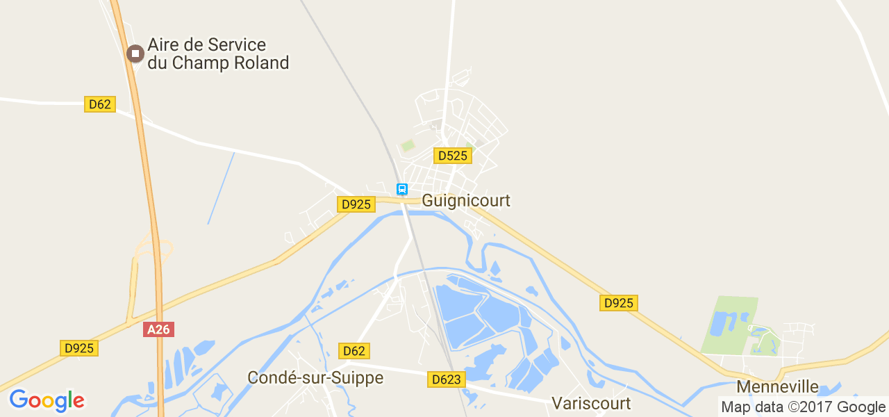 map de la ville de Guignicourt