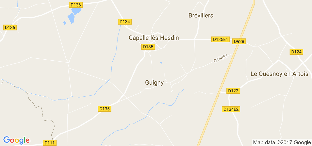 map de la ville de Guigny