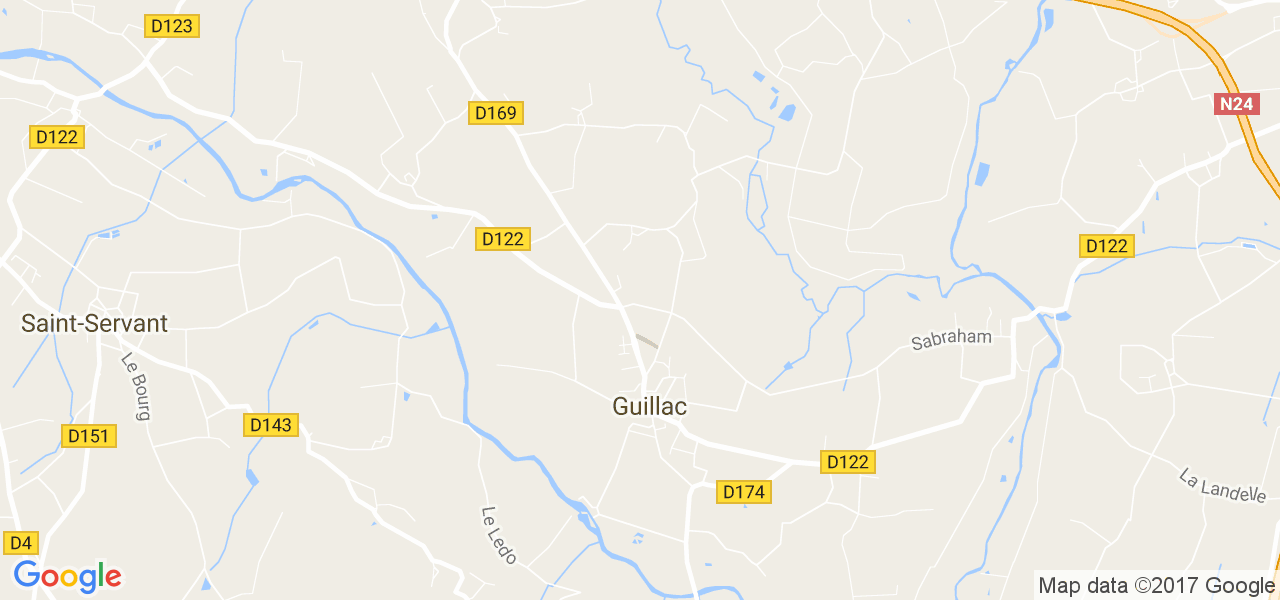 map de la ville de Guillac