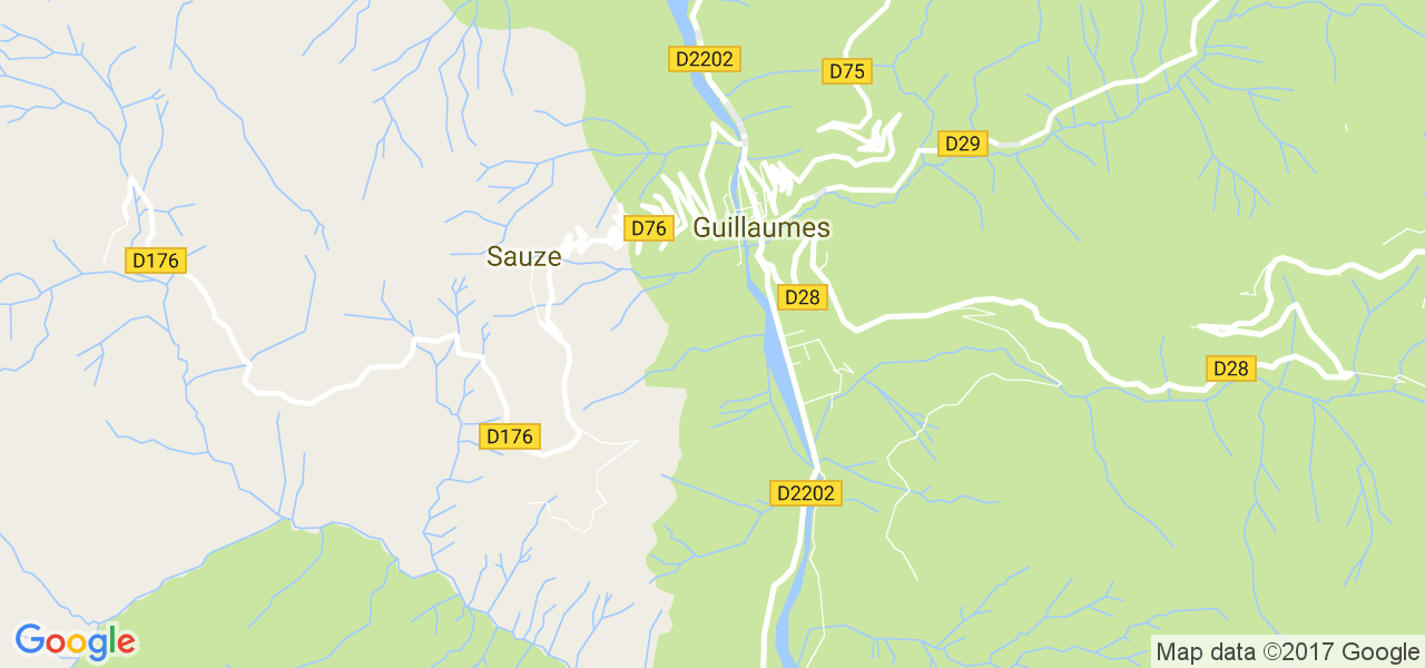 map de la ville de Guillaumes