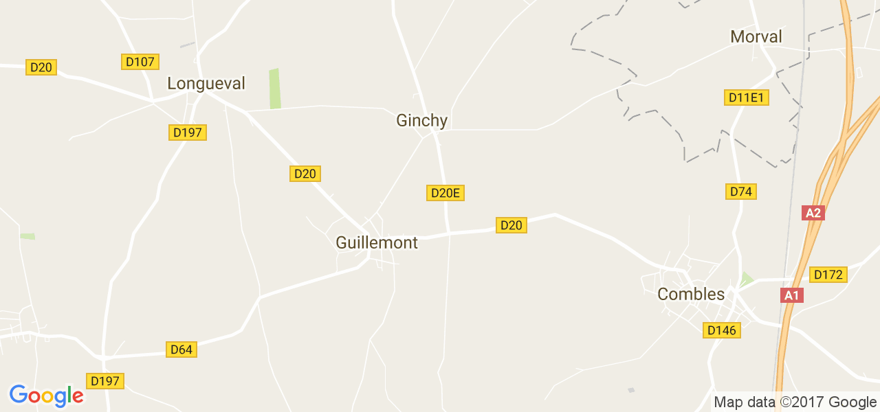 map de la ville de Guillemont
