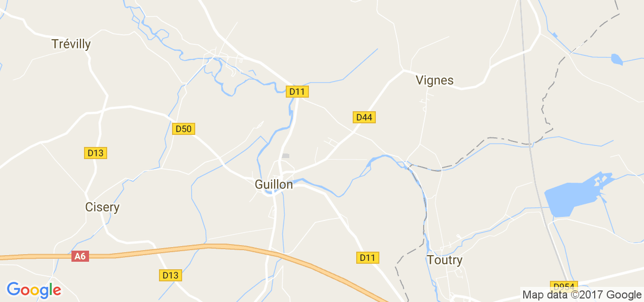 map de la ville de Guillon