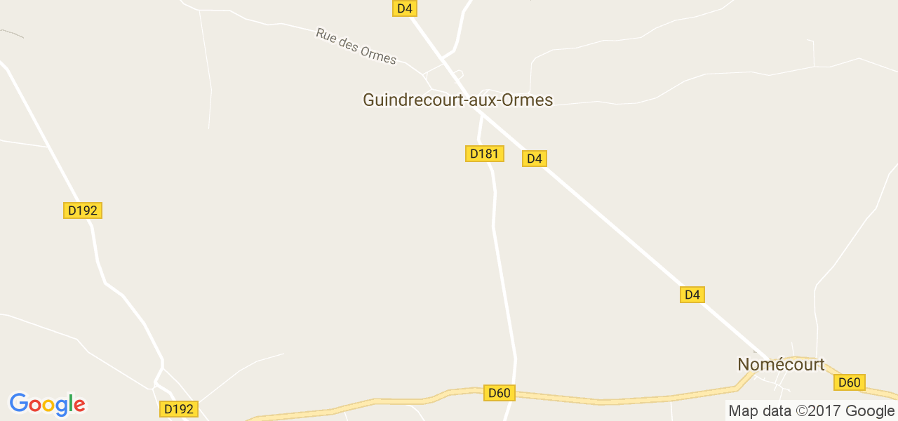 map de la ville de Guindrecourt-aux-Ormes