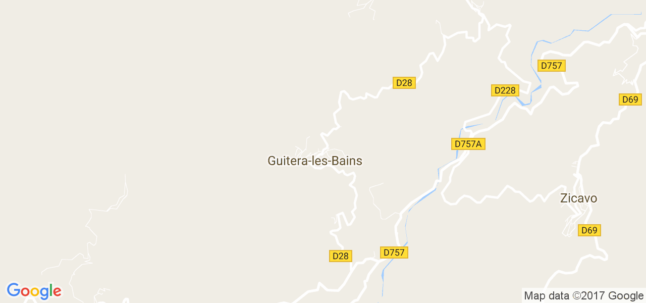 map de la ville de Guitera-les-Bains