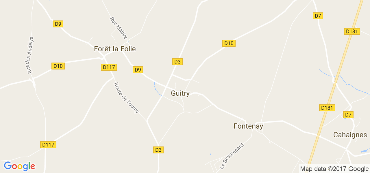 map de la ville de Guitry