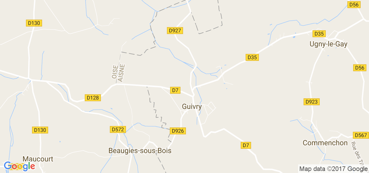 map de la ville de Guivry