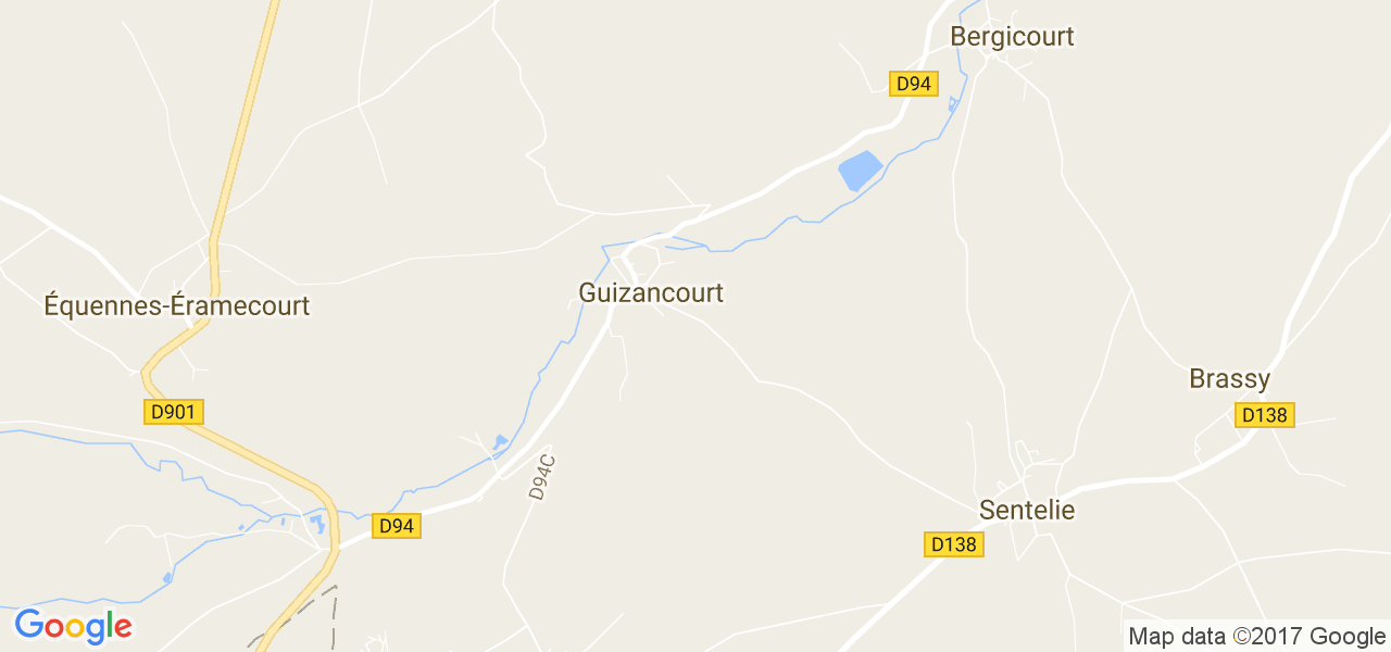 map de la ville de Guizancourt