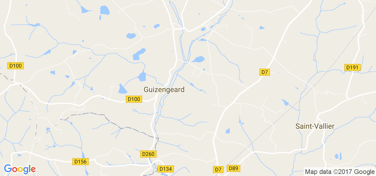 map de la ville de Guizengeard