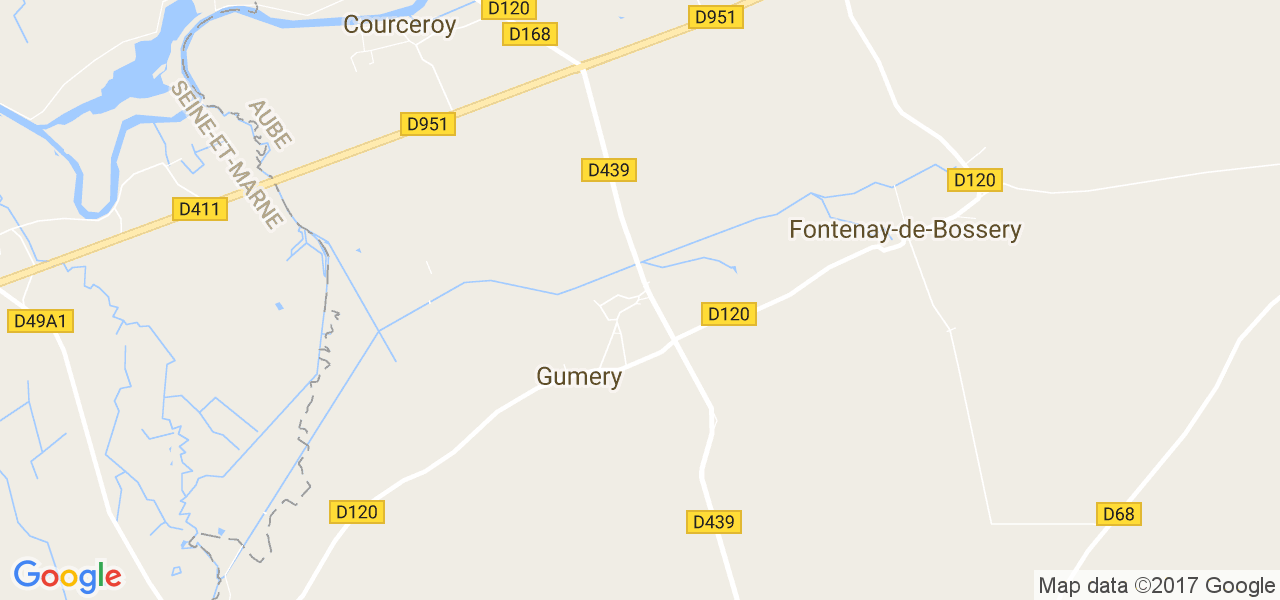 map de la ville de Gumery