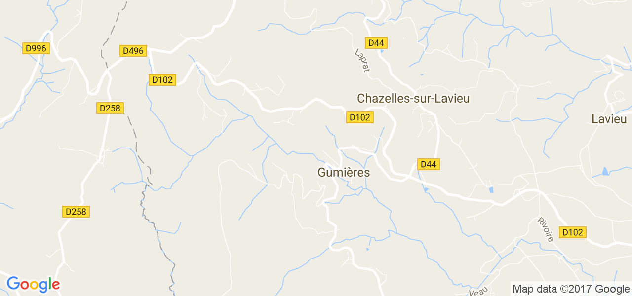 map de la ville de Gumières