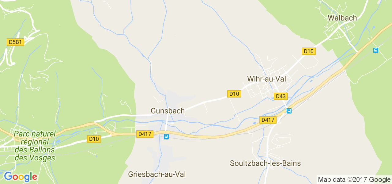 map de la ville de Gunsbach