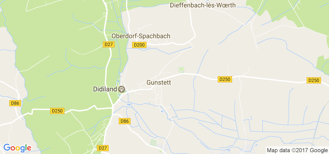 map de la ville de Gunstett