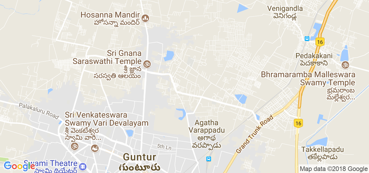 map of the city of Guntur