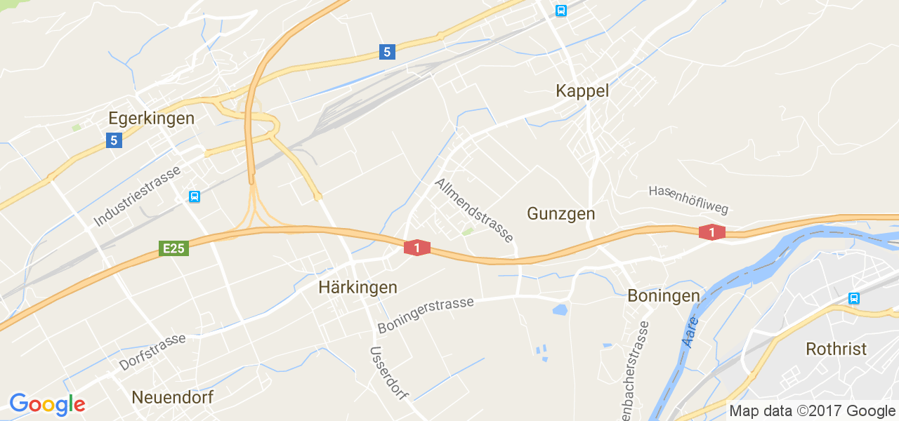 map de la ville de Gunzgen