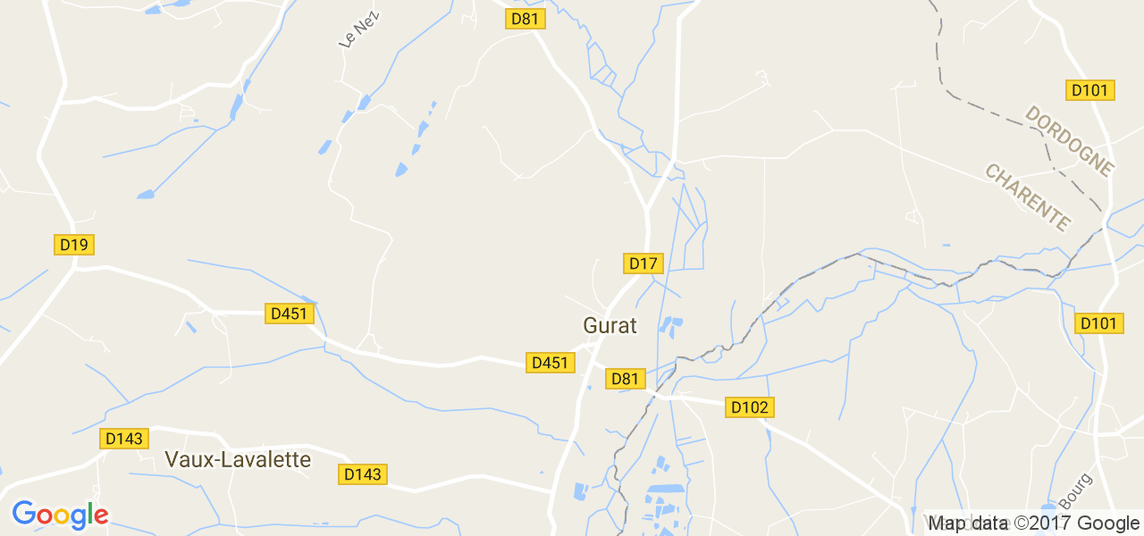 map de la ville de Gurat