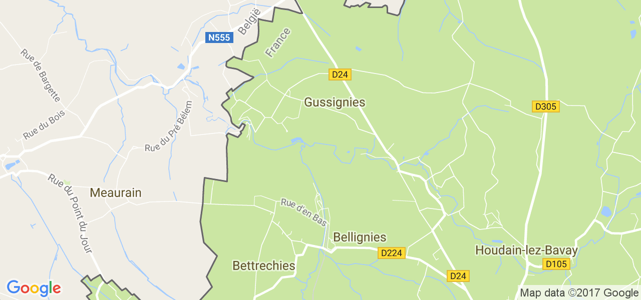 map de la ville de Gussignies