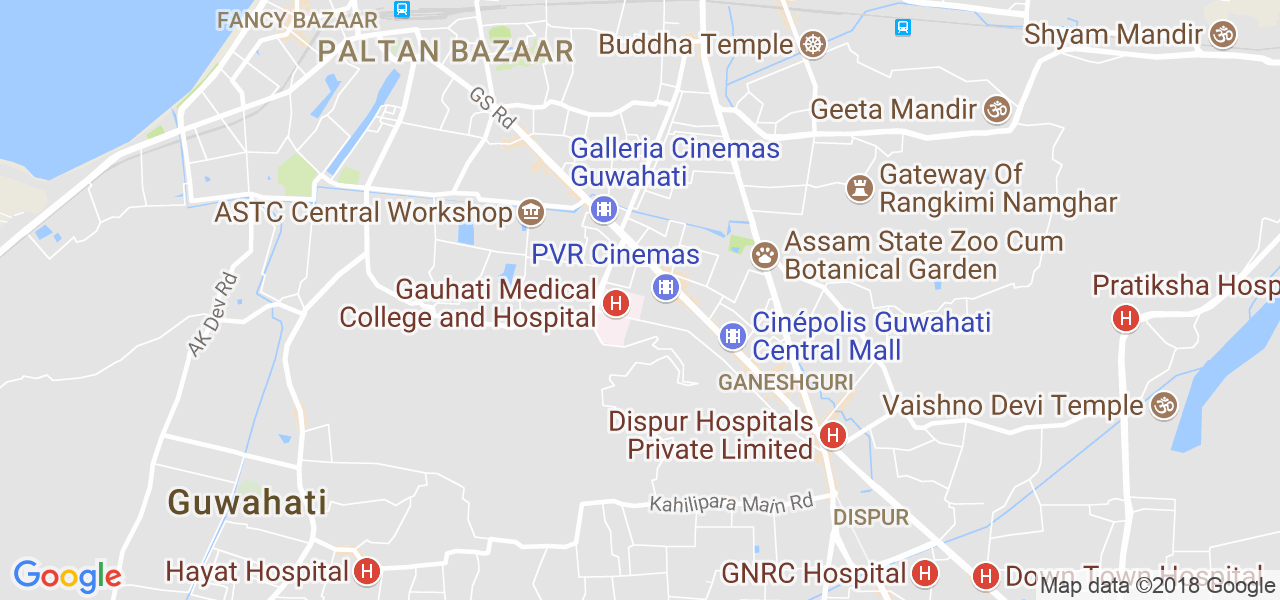 map de la ville de Guwahati