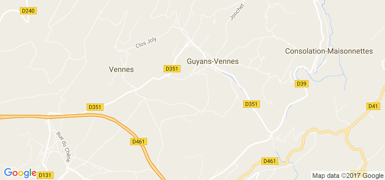 map de la ville de Guyans-Vennes