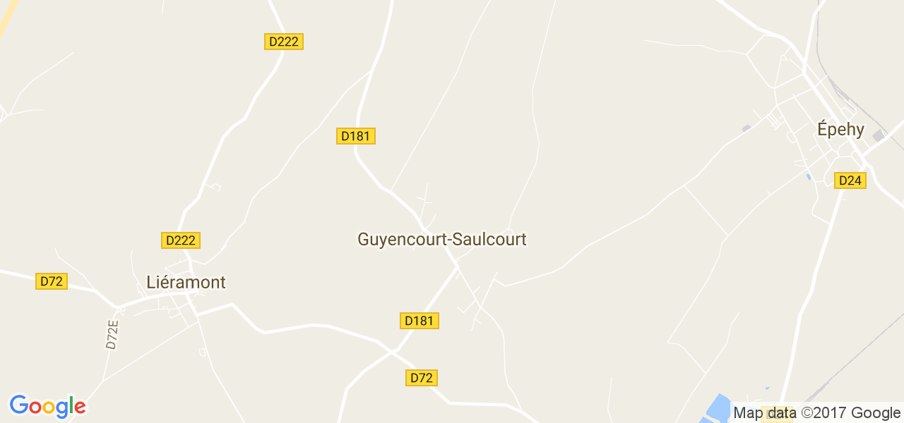 map de la ville de Guyencourt-Saulcourt