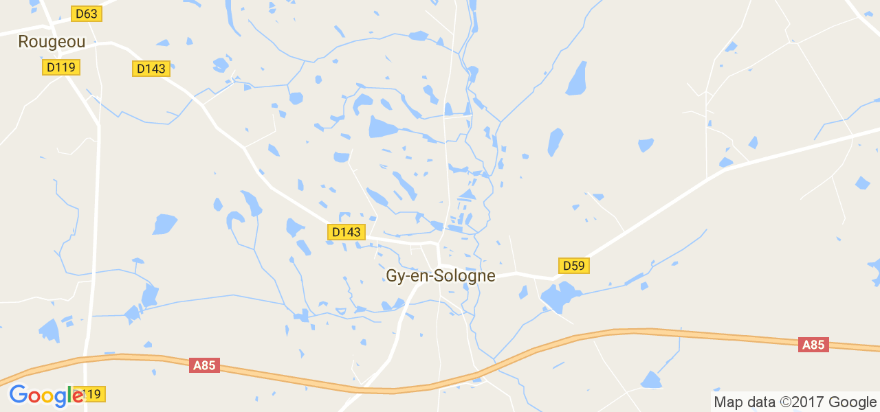 map de la ville de Gy-en-Sologne