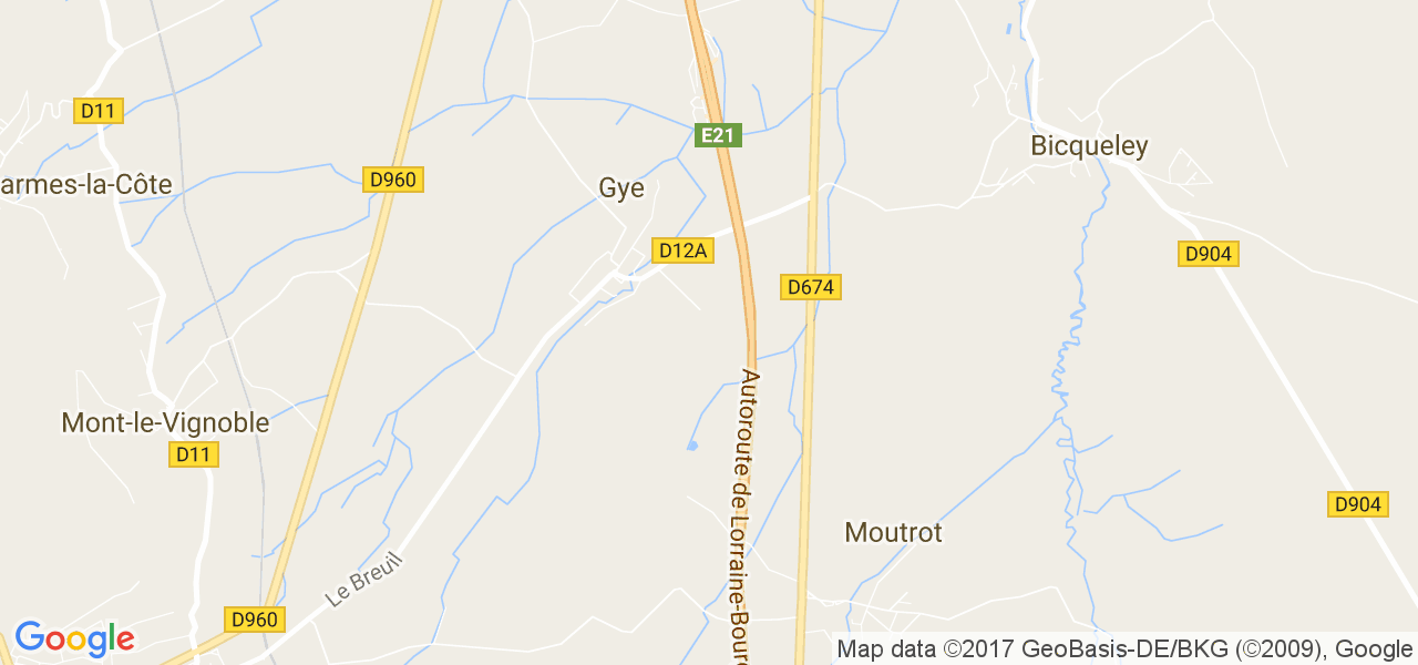 map de la ville de Gye