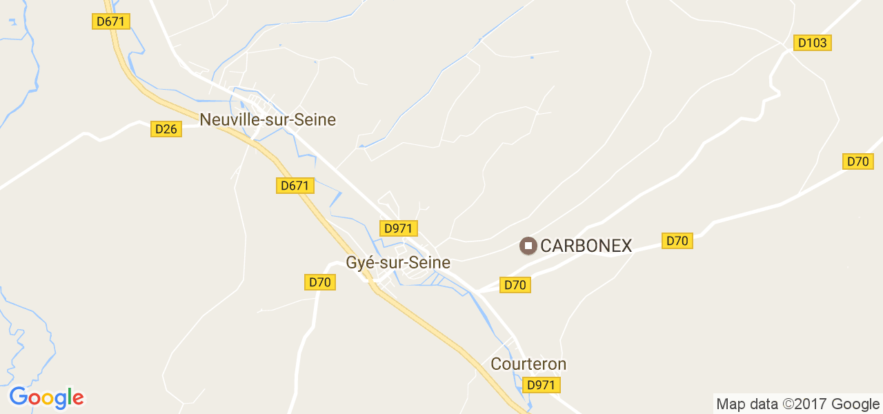 map de la ville de Gyé-sur-Seine