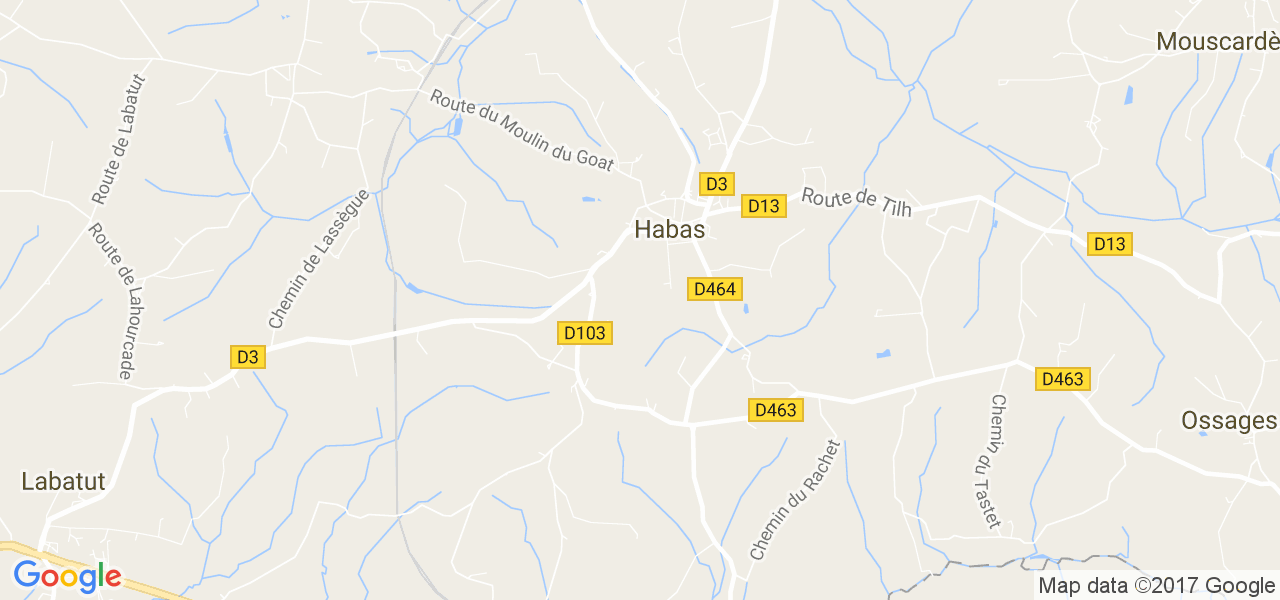 map de la ville de Habas