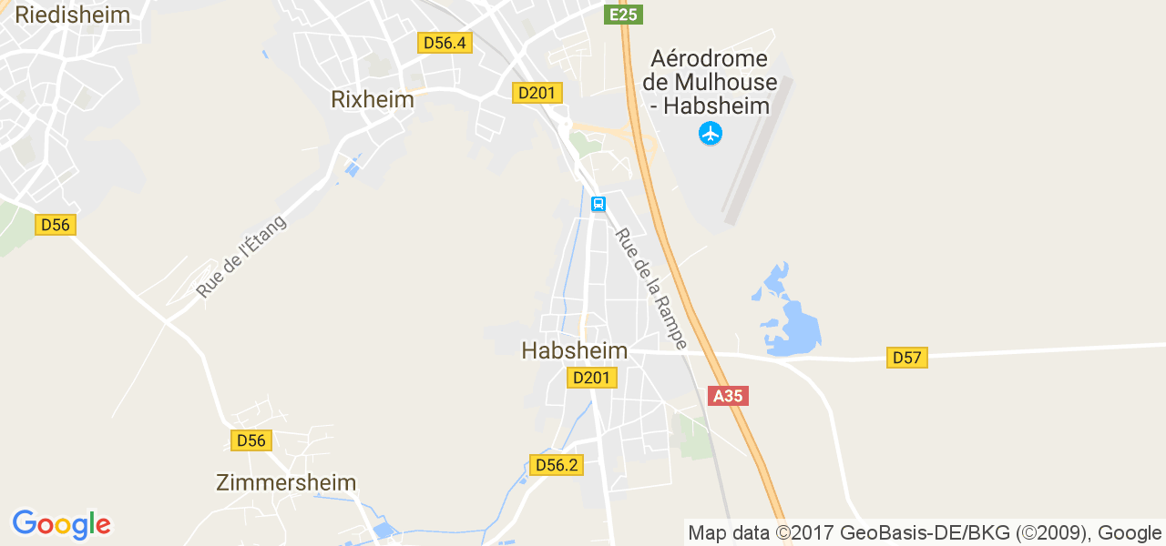 map de la ville de Habsheim