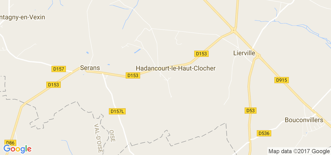 map de la ville de Hadancourt-le-Haut-Clocher