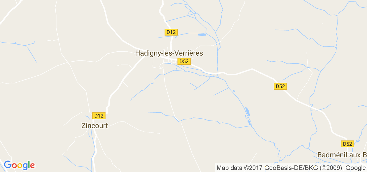 map de la ville de Hadigny-les-Verrières