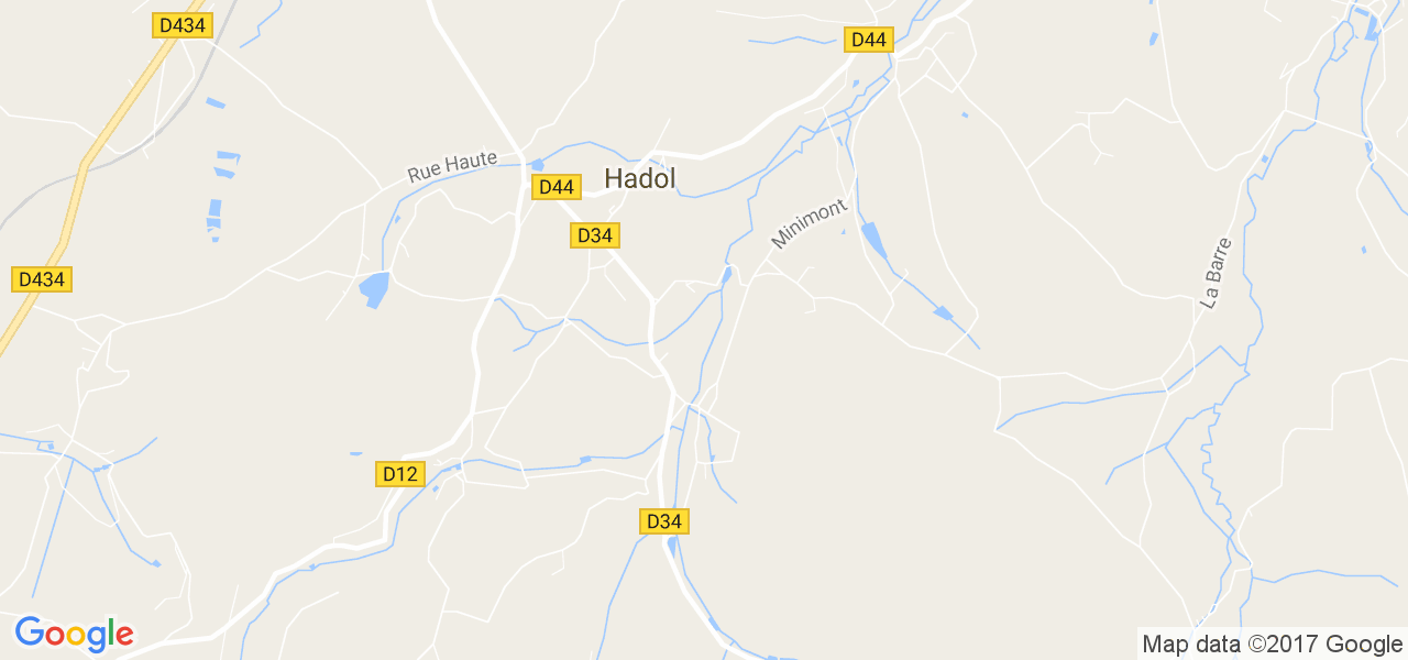 map de la ville de Hadol