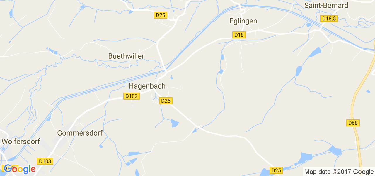 map de la ville de Hagenbach