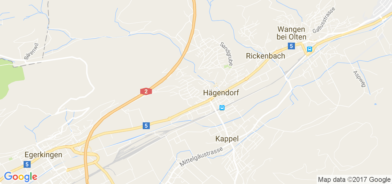 map de la ville de Hägendorf