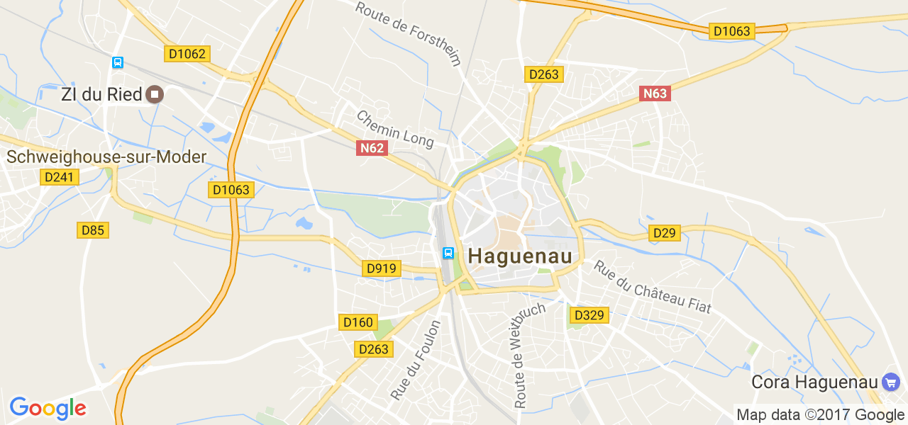 map de la ville de Haguenau