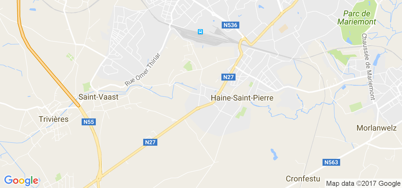 map de la ville de Haine-Saint-Paul