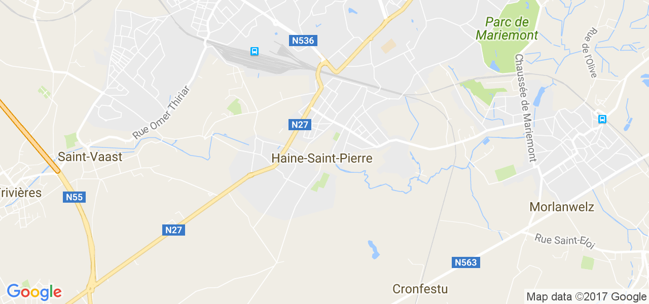 map de la ville de Haine-Saint-Pierre