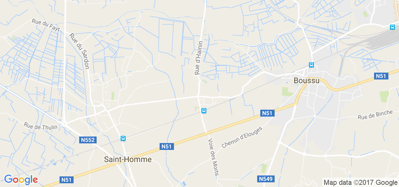 map de la ville de Hainin