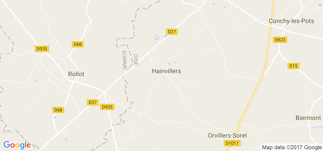 map de la ville de Hainvillers