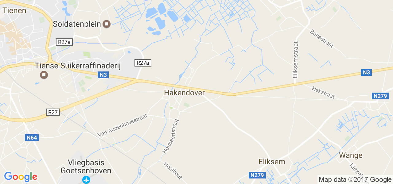 map de la ville de Hakendover