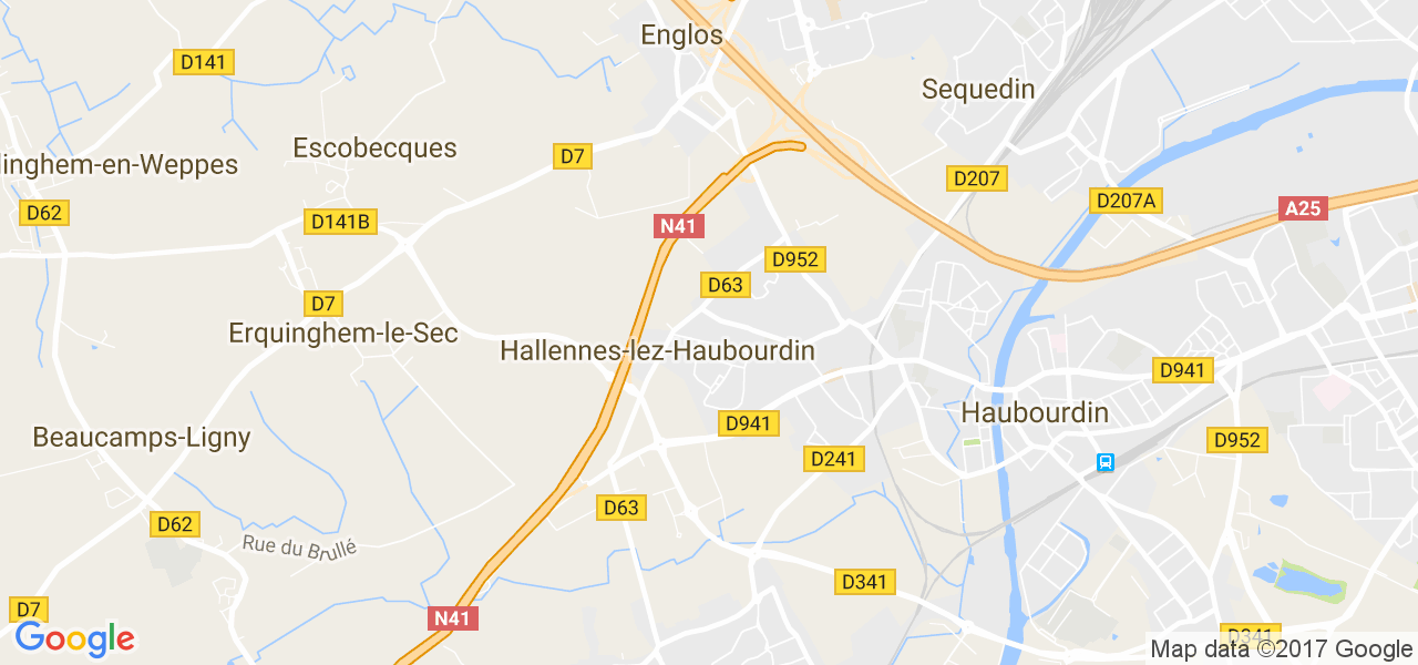 map de la ville de Hallennes-lez-Haubourdin